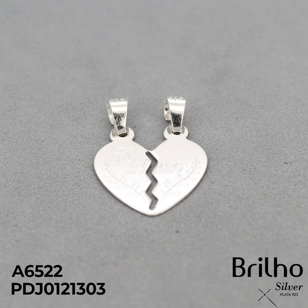 CDJ0084 DIJE CORAZON PARTIDO TE AMO