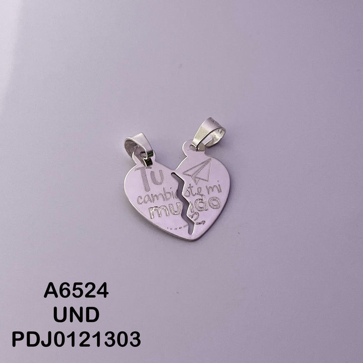 CDJ0102 DIJE CORAZON PARTIDO TU CAMBIASTE MI MUNDO