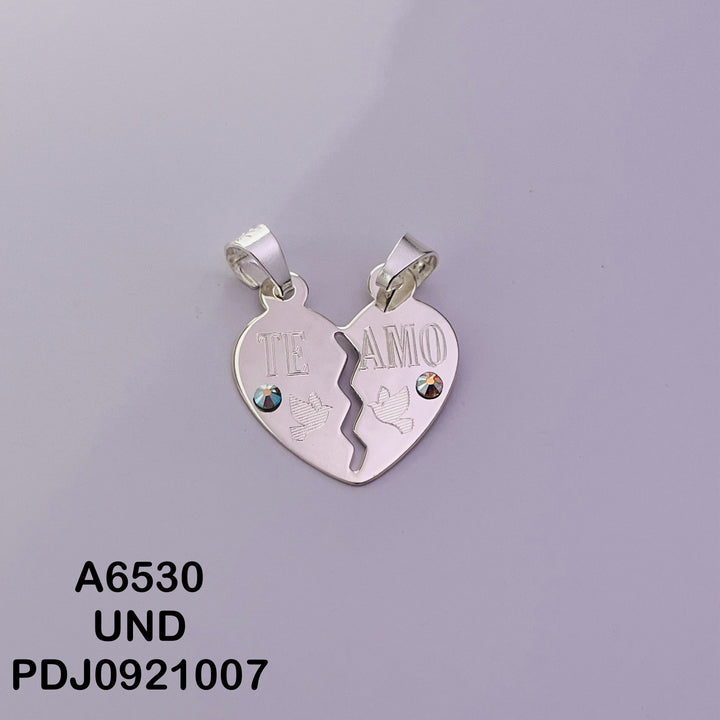 CDJ0432 DIJE CORAZON PARTIDO TE AMO