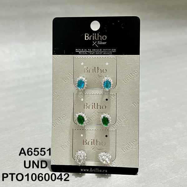 A6551 TOPO REDONDO MICROCIRCON RODIO X3