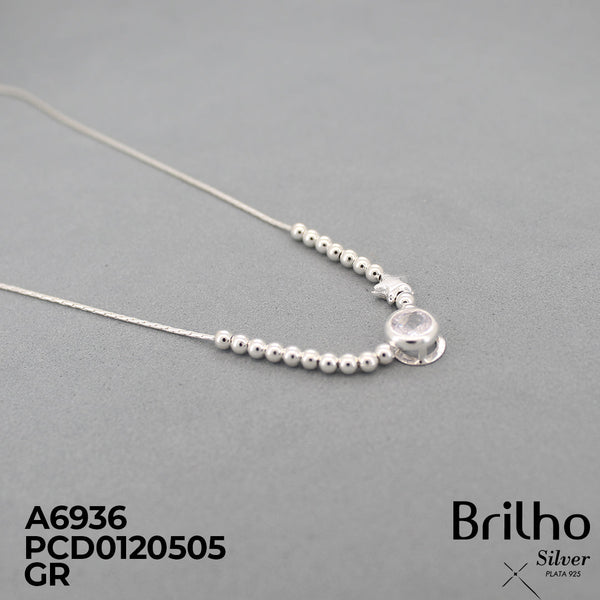 T19N293 CADENA MINI BALINES ESTRELLA CIRCON REDONDO