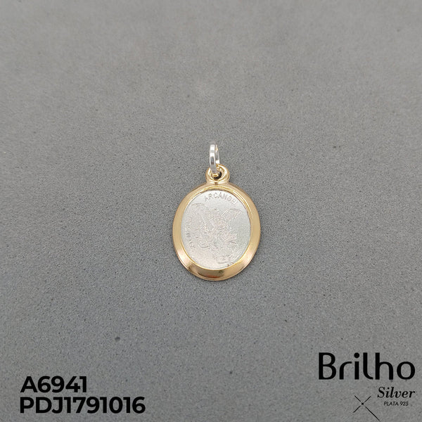 CDJ0715A DIJE SAN MIGUEL ARCçNGEL OVALADO ORO PLATA