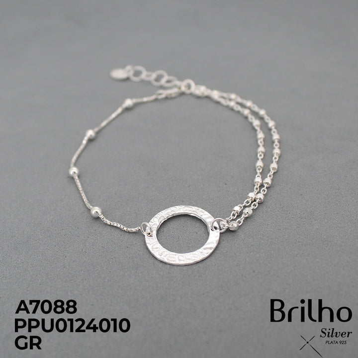 T9N408 PULSERA CIRCULO MARTILLADO