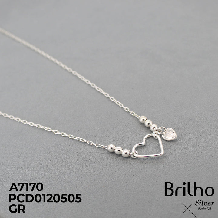 T19N295 CADENA BALINES DIJE CORAZON
