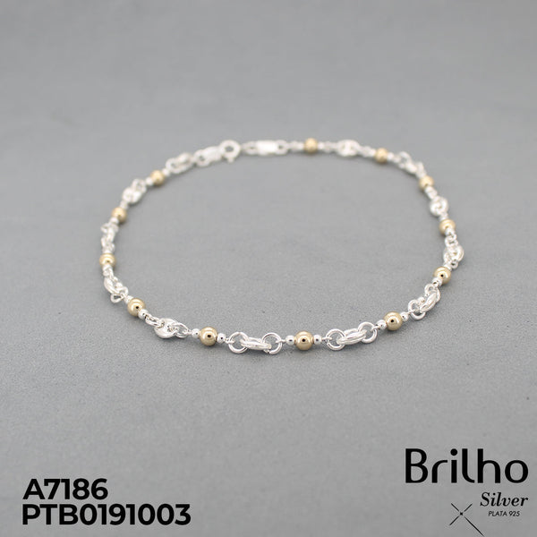 T7N003 TOBILLERA GUCCI  ORO PLATA