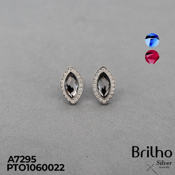 T10N110  TOPO CIRCULO OVALADO MICROCIRCON  RODIO