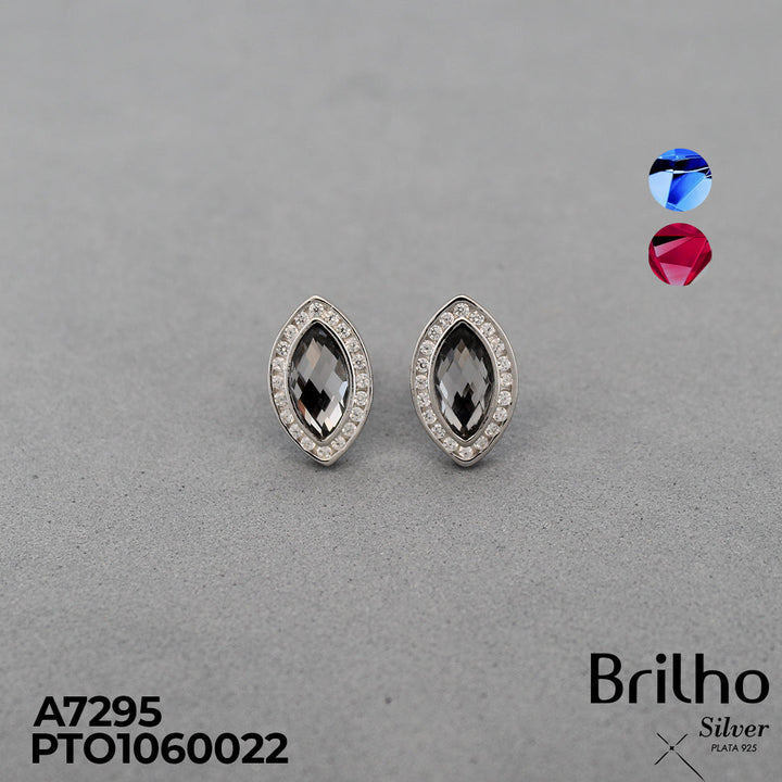 T10N110  TOPO CIRCULO OVALADO MICROCIRCON  RODIO