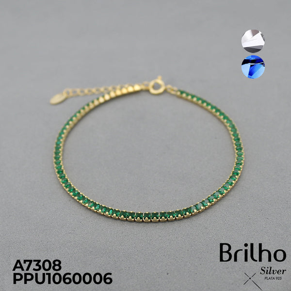 T8N246 PULSERA TIPO TENNIS ORO PLATA