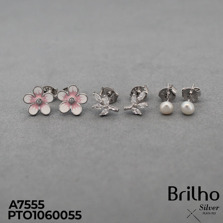 T27N434 TOPO TRIO FLOR, HOJA, PERLA