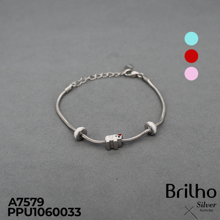 T8N317  PULSERA TIPO PANDORA ELEFANTE