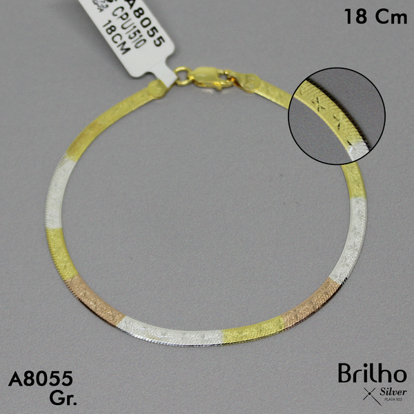 CPU1510 PULSERA CLEOPATRA TRES OROS  18CM