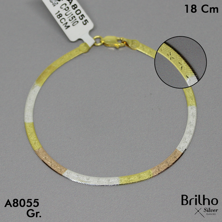 CPU1510 PULSERA CLEOPATRA TRES OROS  18CM