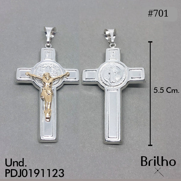 CDJ0701 DIJE  CRISTO SAN BENITO ORO PLATA