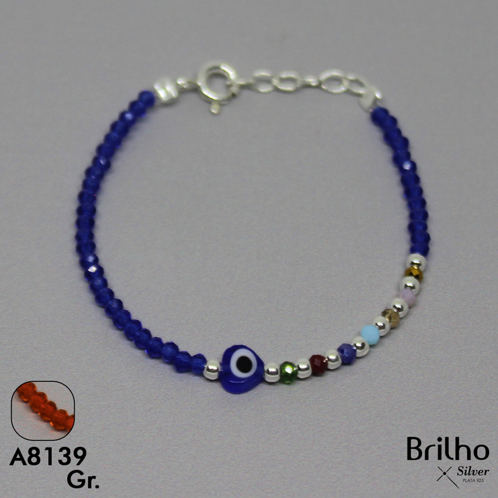 T29N027 PULSERA NI„A MINI BALINES OJO TURCO