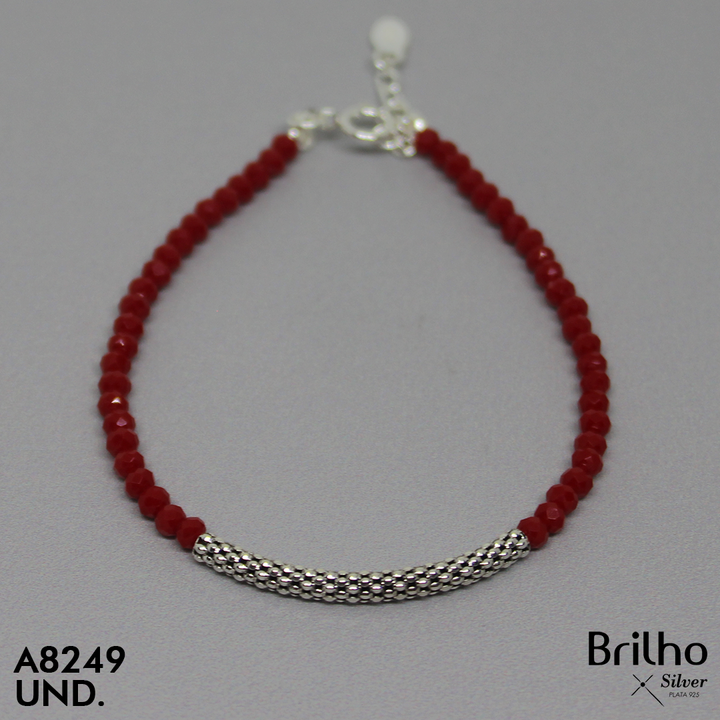 A8249 PULSERA  TRENSA ROJA