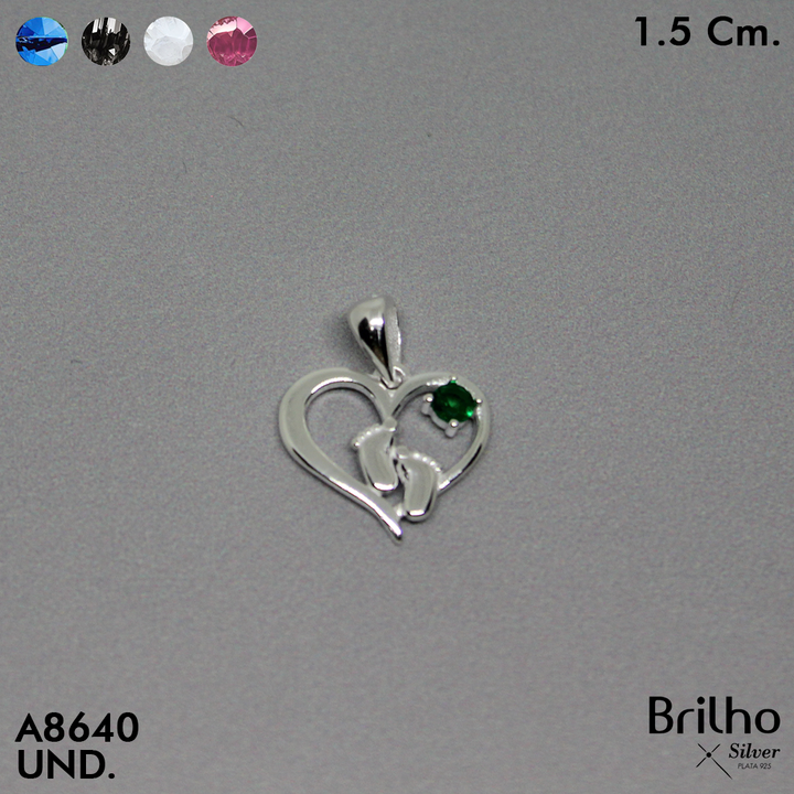 CDJ0010 DIJE CORAZON HUELLAS