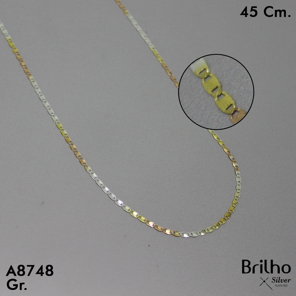 PCD1605  CADENA ESPECIAL TRES OROS  45CM