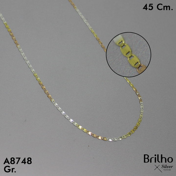 PCD1605  CADENA ESPECIAL TRES OROS  45CM