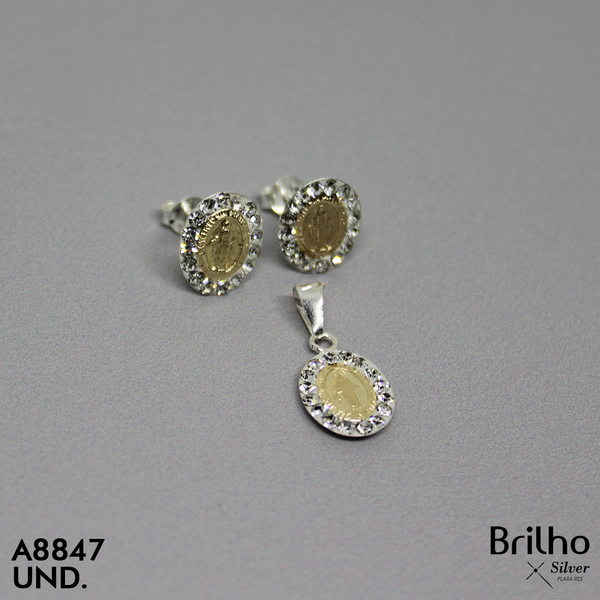 T1N081 JUEGO MILAGROSA TOPO ORO PLATA