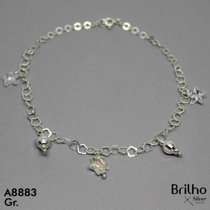 T7N143 TOBILLERA DIJES RAYOS Y LUNAS MINI