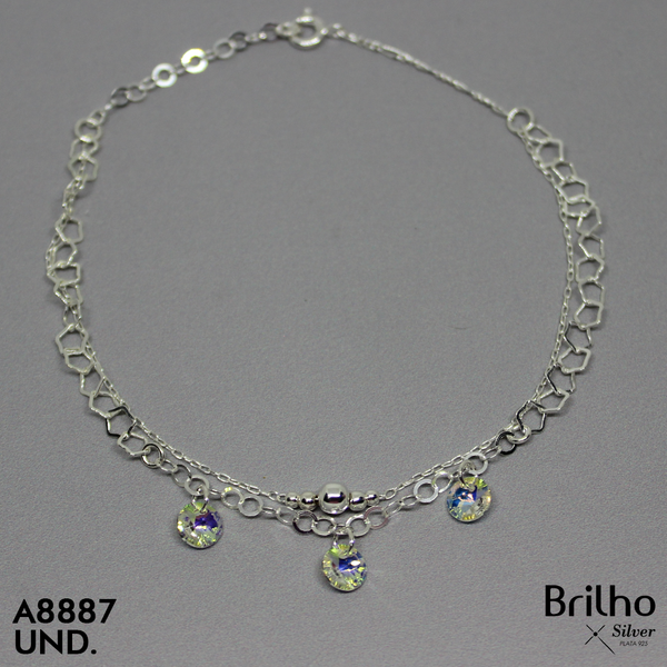 T7N072 TOBILLERA DOBLE TEJIDO Y CIRCONES