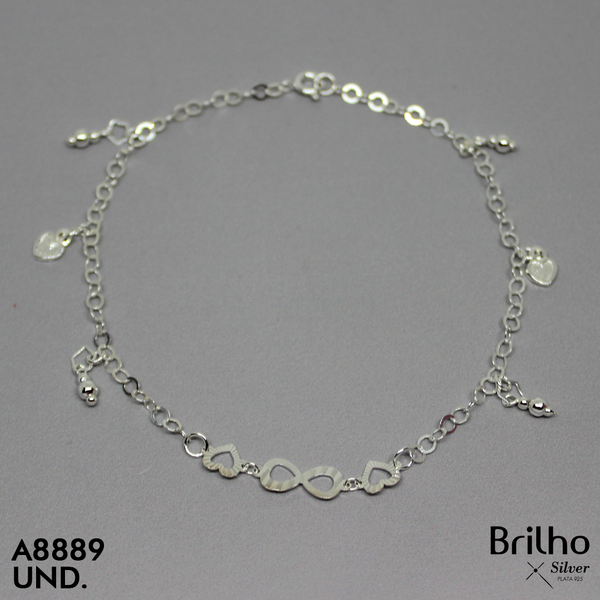 T7N074 TOBILLERA INFINITO Y CORAZONES