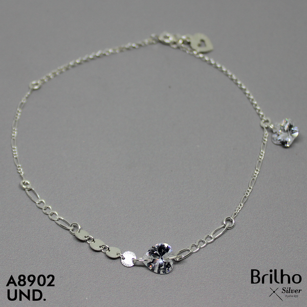 T7N043 TOBILLERA ESTRELLA Y CORAZîN EN CIRCONES