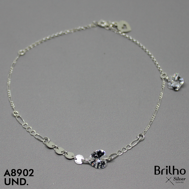 T7N043 TOBILLERA ESTRELLA Y CORAZîN EN CIRCONES