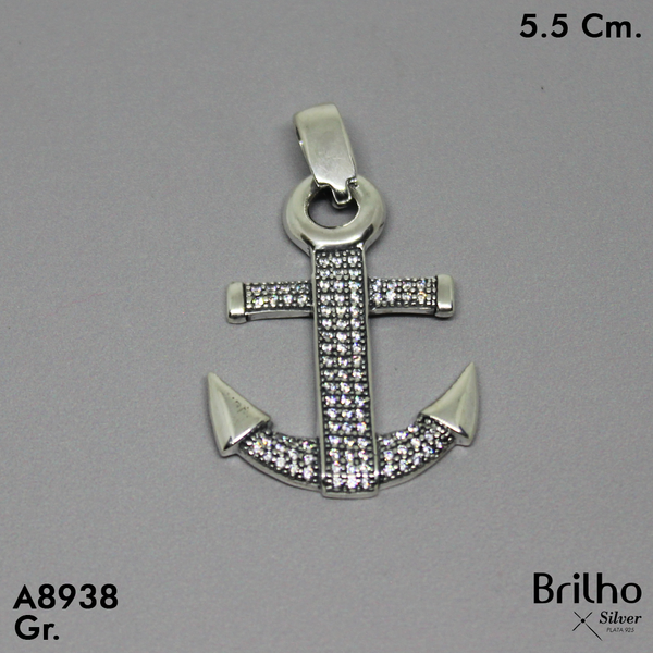 CDJ0380 DIJE ANCLA ENVEJECIDA  MICROCIRCON