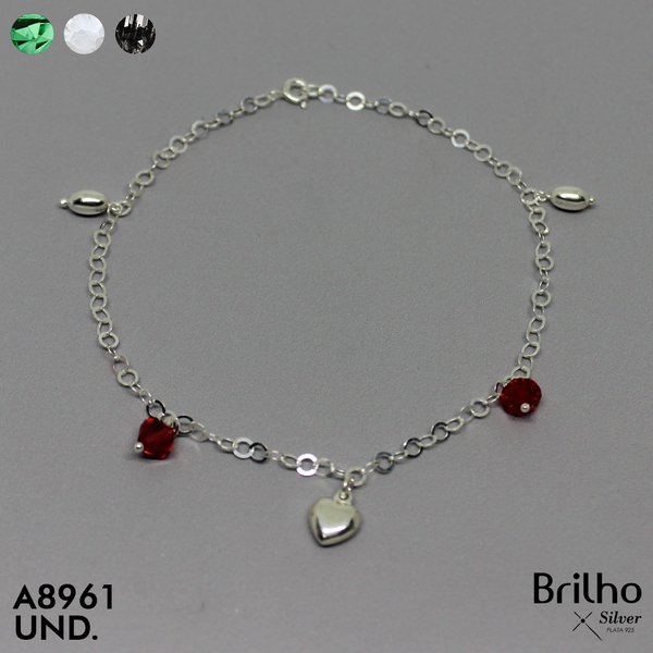 T7N025 TOBILLERA BALêN ARROZ Y CORAZONES