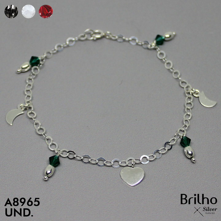 T8N280 PULSERA CORAZîN Y LUNAS