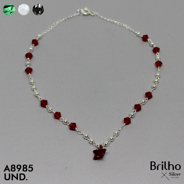 T7N149 TOBILLERA MURANO, BALINES MINI Y ESTRELLA