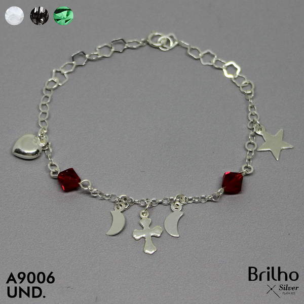 T8N385 PULSERA LUNAS, ESTRELLA Y CORAZîN