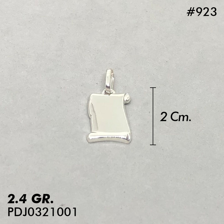 CDJ0923 DIJE PLACA PERGAMINO DIAMANTADO