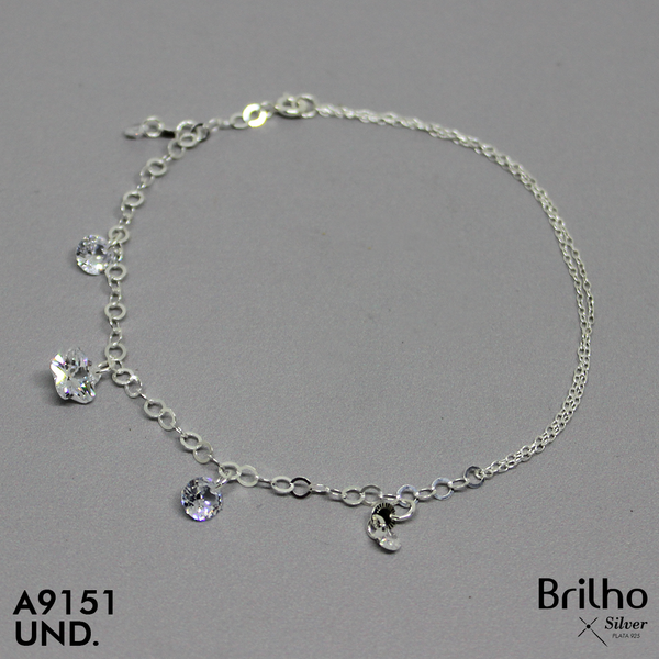 T7N001  TOBILLERA   DIAMANDA ,CIRCON