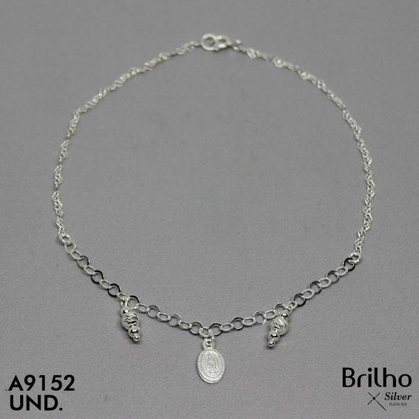 T7N008 TOBILLERA  BALIN DIAMANTADO GUADALUPE