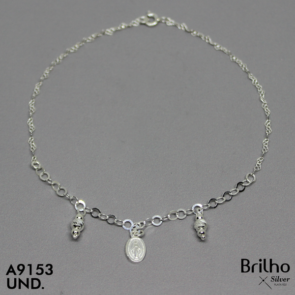 T7N014 TOBILLERA BALIN DIAMANTADO MILAGROSA