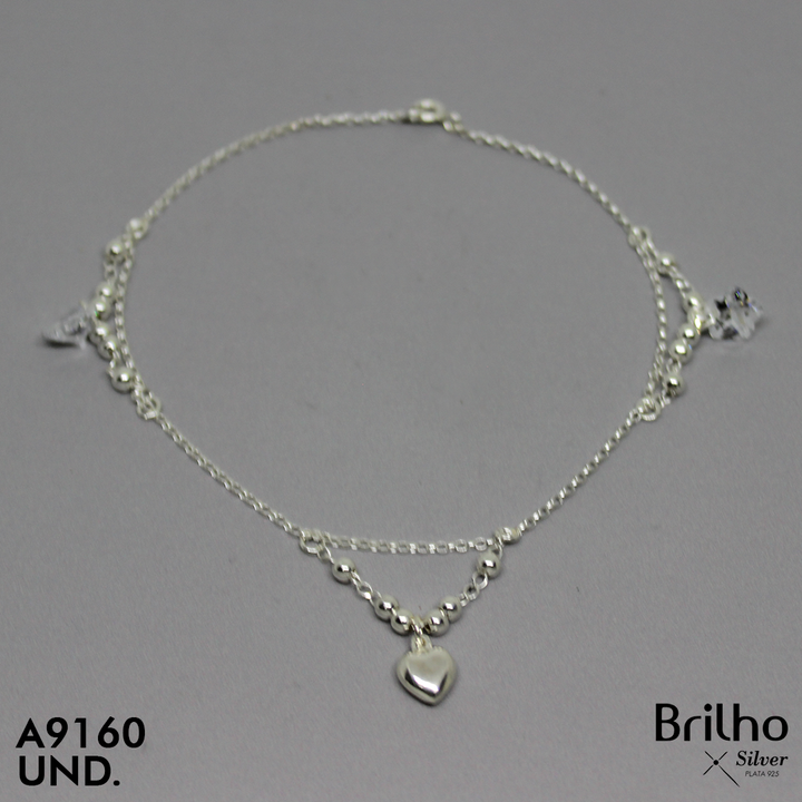 T7N130 TOBILLERA BALIN #3 CIRCON CORAZON