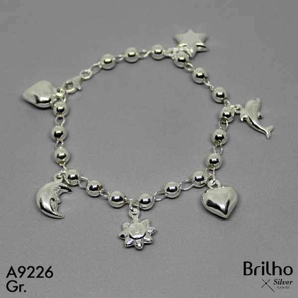T9N355 PULSERA DIJES ESTRELLA, SOL, CORAZîN, DELFêN, LUNA Y BALINES