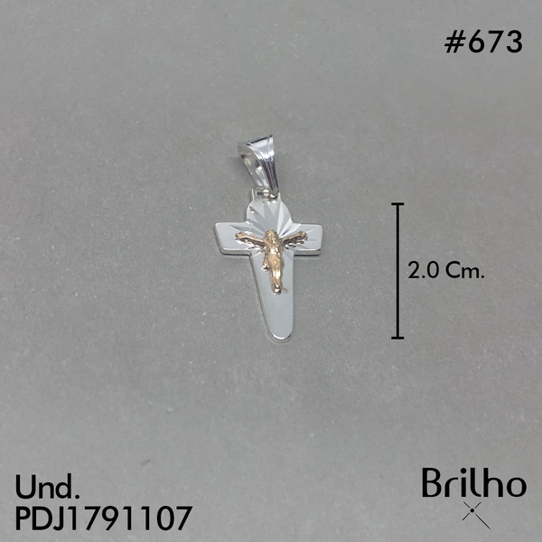 CDJ0673  DIJE CRISTO PEQUE„O ORO PLATA