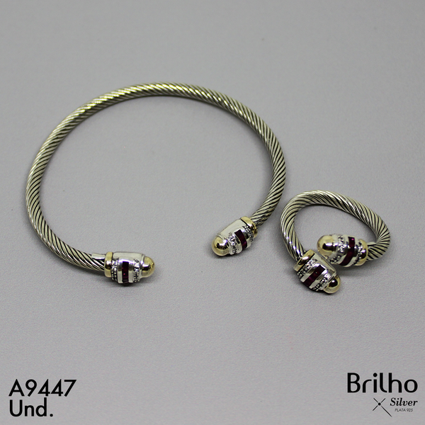 T23N009 ARO TU Y YO ORO PLATA ENVEJECIDO