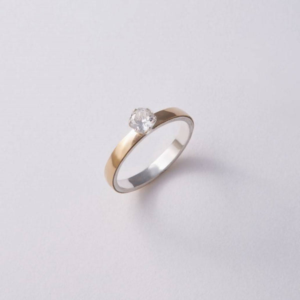 CAN1758 ANILLO DAMA SOLITARIO ORO PLATA TALLA 08