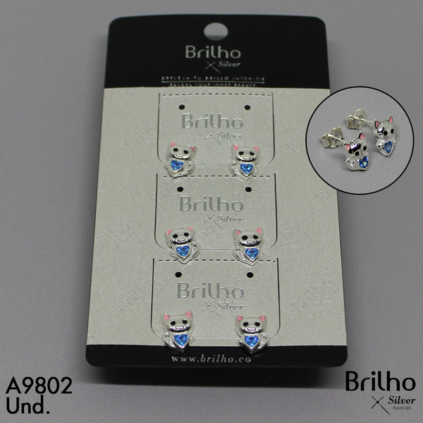 T3N032 TOPO  GATO CON CIRCON CORAZON