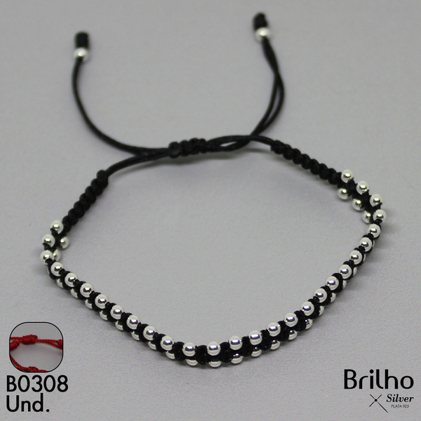 T28N571 PULSERA TEJIDA BALINES ENTRELAZADOS