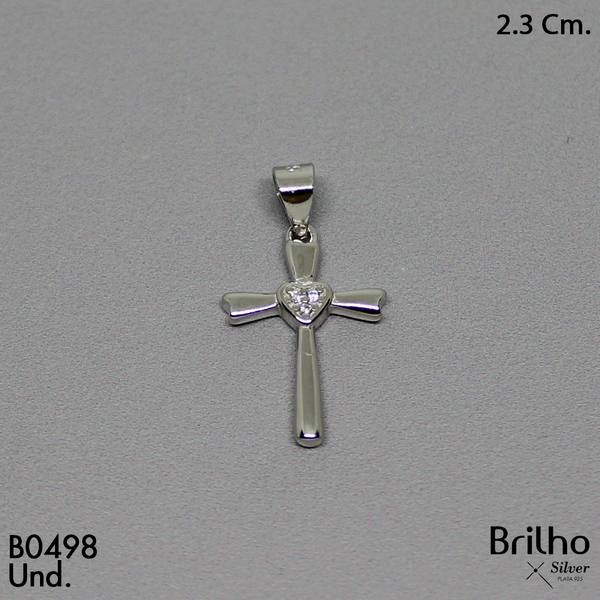 CDJ0102 DIJE CRUZ  CON CORAZON RODIO