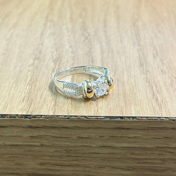 CAN1643 ANILLO DAMA SOLITARIO ORO PLATA TALLA 08