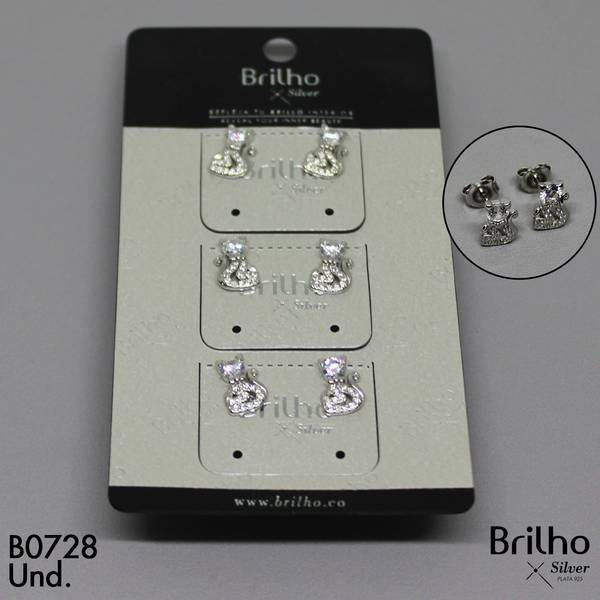 T3N322 TOPO GATO MICROCIRCON RODIO X3