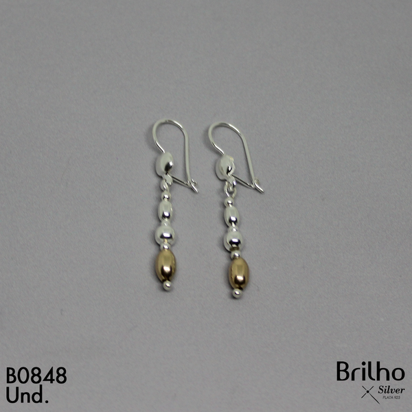 T12N154 ARETE BALINES ORO PLATA
