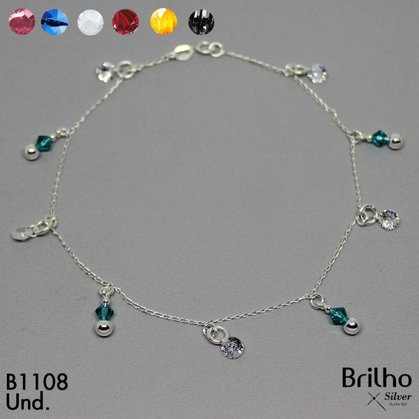 T7N033 TOBILLERA MURANO  CON BALINES