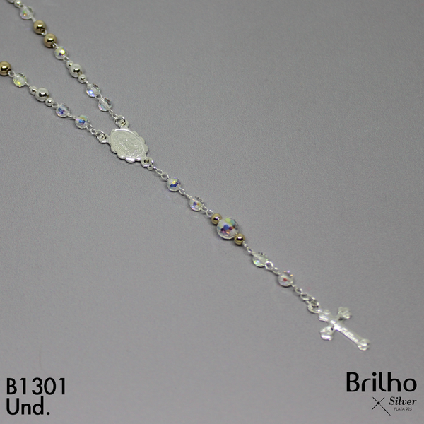 T17N82 CAMANDULA BALINES ORO PLATA Y CRISTAL